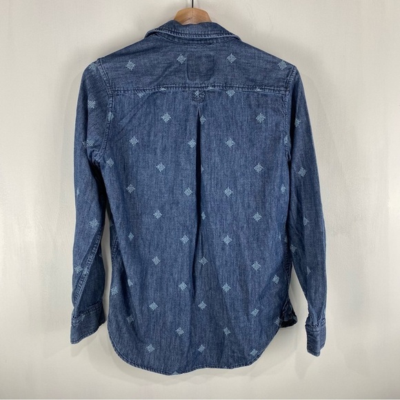 American Eagle Stitch Chambray Full Button Up Down Shirt Top Flannel Size Small - Picture 5 of 5